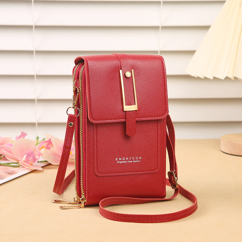 Picture of Urban Simple Women's Touch Screen Mobile Phone Bag Multi-Functional Card Holder Coin Purse Fashion Crossbody Single Shoulder Small Square Bag Trendy