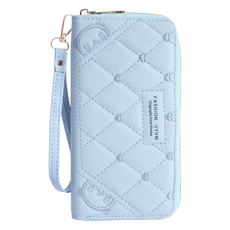 2025 New Women's High-End Wallet Korean Style Fashion Embroidered Zipper Multifunctional Wallet Women's Student Coin Purse