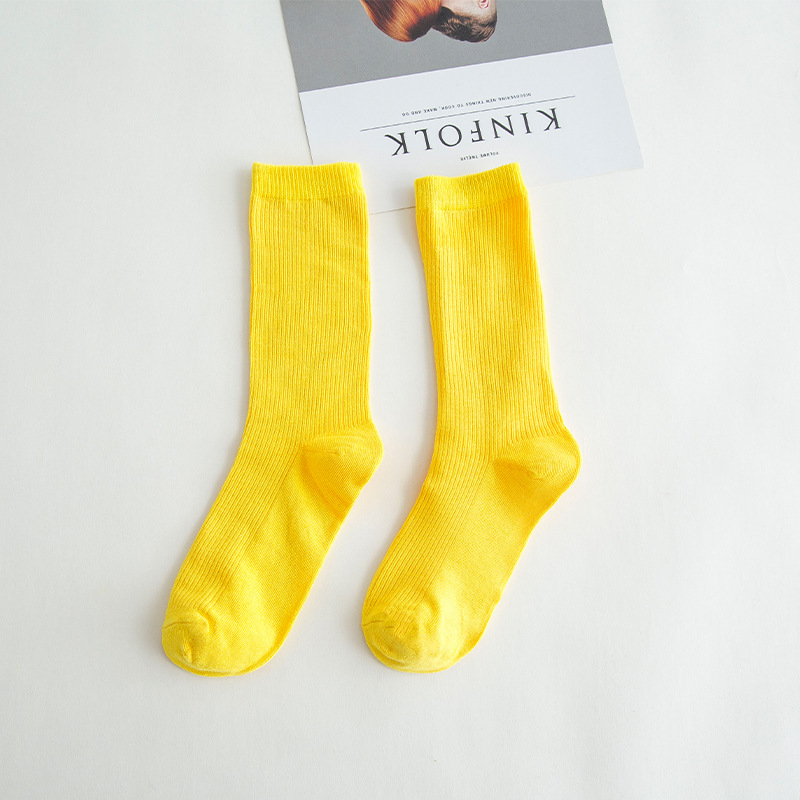 Picture of Spring and summer women's socks solid color dopamine color tube socks Zhuji pile socks ladies candy color socks cotton socks