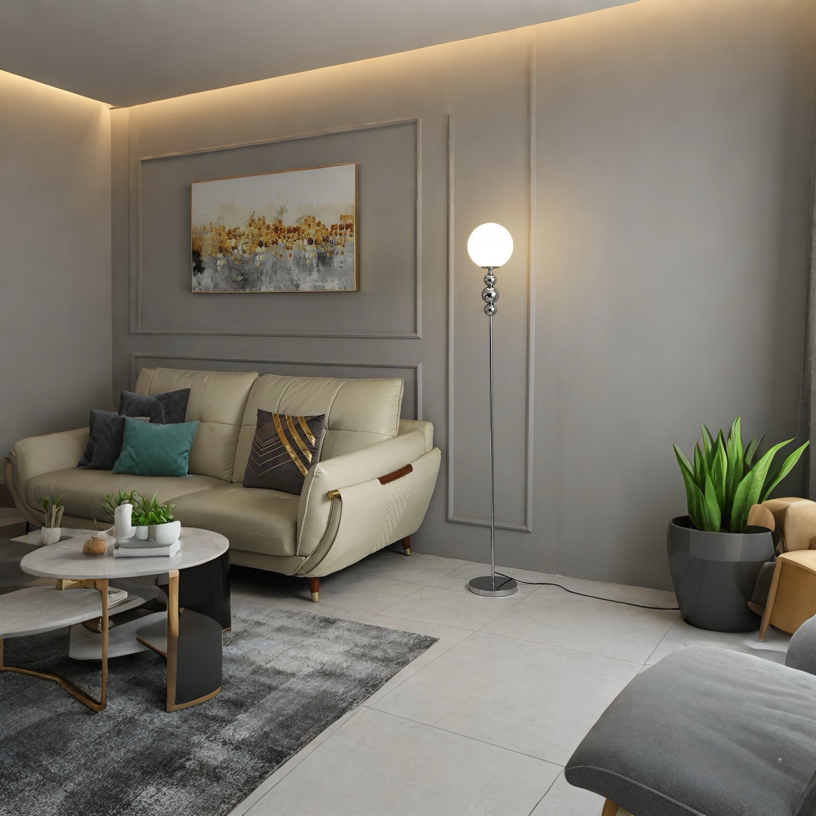 Picture of Lunar Floor Lamp Living Room New Net Red Light Light Light Luxury Model Room Hotel Interior Decoration Road Guide Lunar Floor Lamp