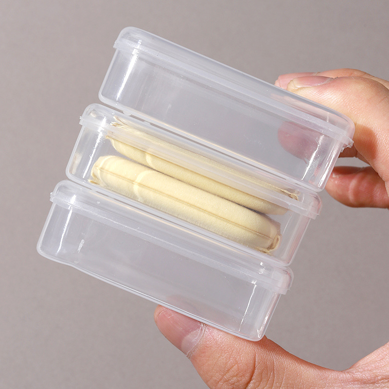 Butter biscuit puff storage box empty box square high transparent plastic storage box jewelry accessories storage small square box