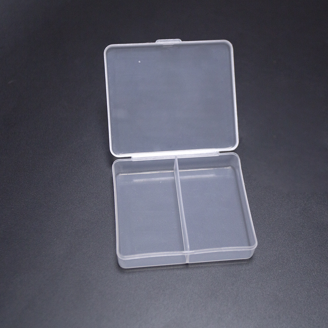 Transparent 2 grid pp plastic box double grid clip plastic storage box parts Translucent jewelry box