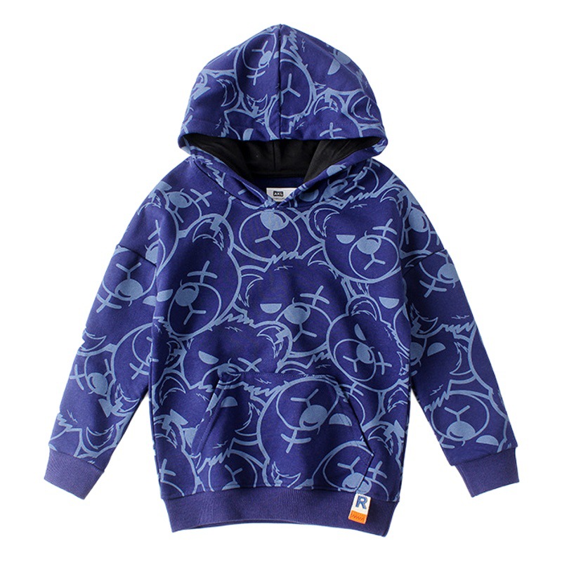 Children's clothing spring and autumn Korean version of the new children's hooded vests big children full printed bear long sleeve boys vests wholesale