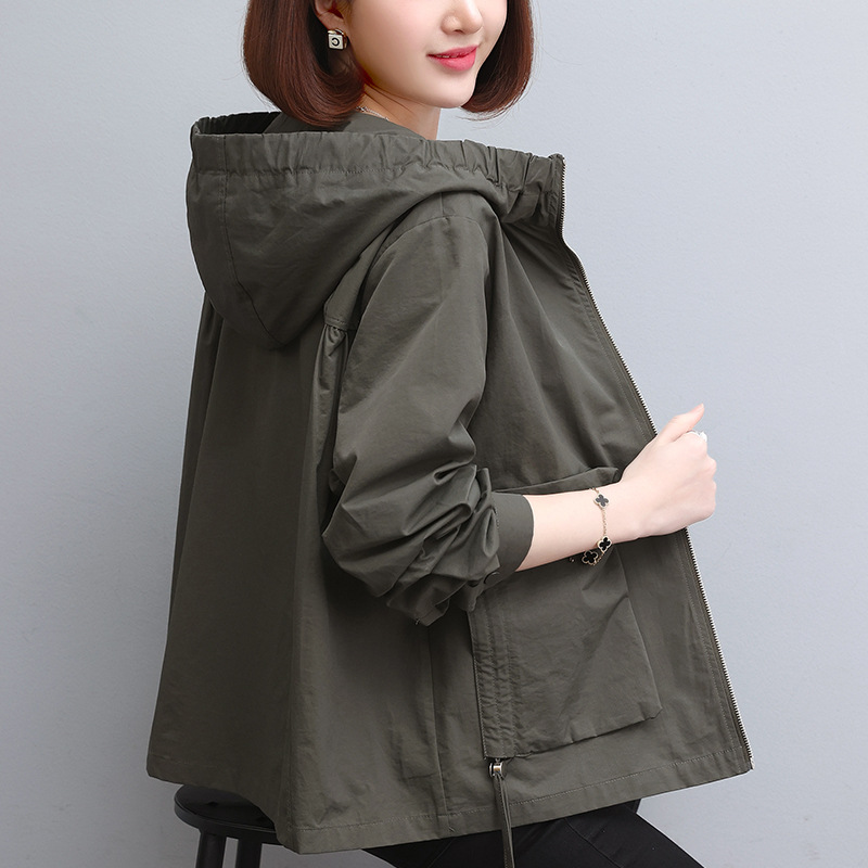 Picture of Mom Hooded Jacket Women's Short Spring and Autumn 2024 New Explosions High-end Sense Top Casual Loose Jacket