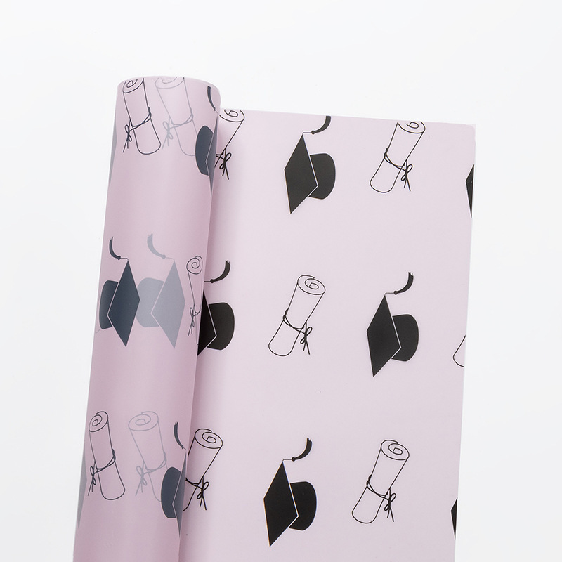 Picture of Graduation season waterproof bow book flower wrapping paper college entrance examination doctor hat bouquet wrapping paper gift flower paper 1