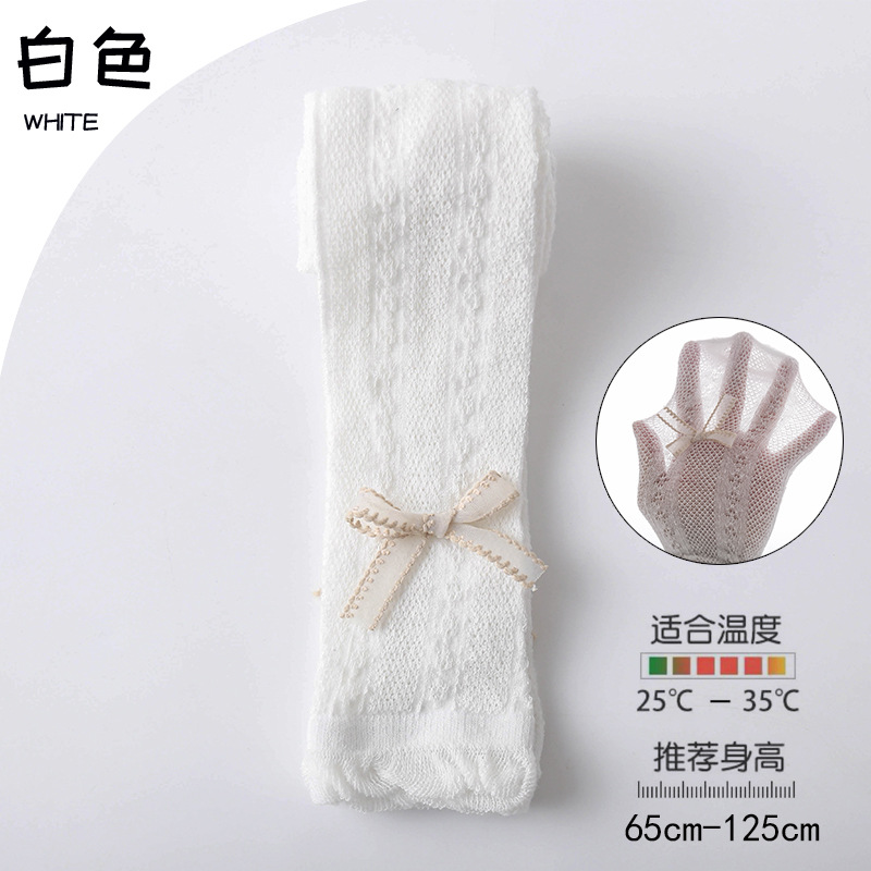 Picture of Girls' mesh leggings summer thin children's pantyhose solid color lace girls' cropped pants mosquito-proof socks wholesale