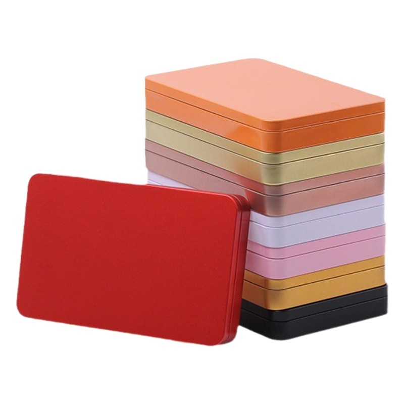 Tinplate Rectangular Metal Box Beauty Tools Cosmetic Brush Iron Box Packaging False Eyelashes Storage Iron Box