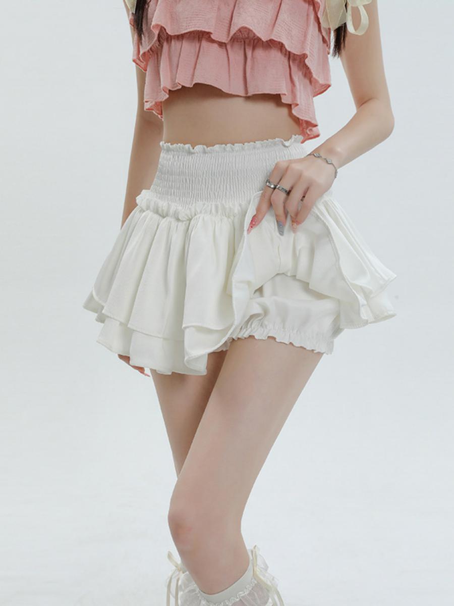 French Style Tutu Short Skirt Women's 2024 Summer New Sweet and Spicy Style Auricularia Frontier Cake Short Pants Skirt Pleated Skirt