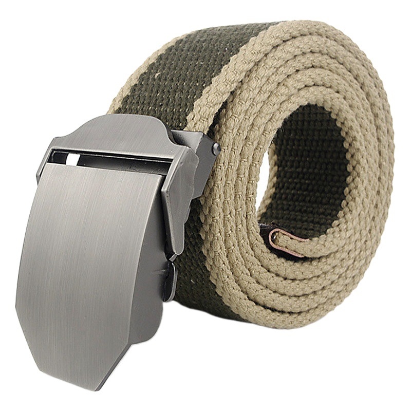 Thickened braided denim buckle pants belt canvas cross-border white sports belt male college students military training woven wholesale