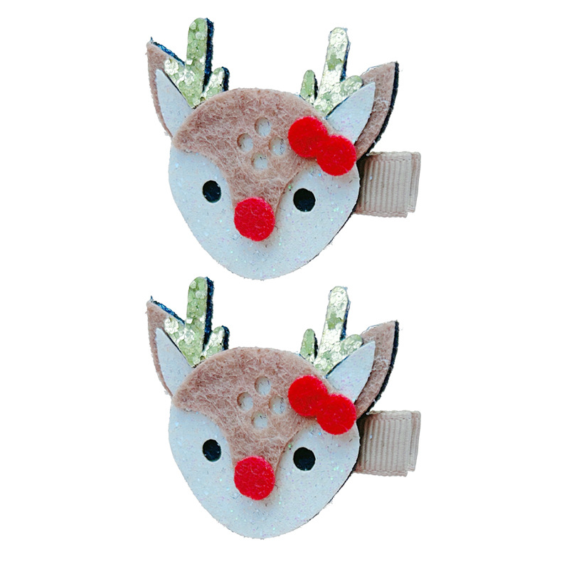 Picture of Christmas girls' jewelry headdress all-inclusive cloth flower antler hairpin cute Internet celebrity Christmas elk side clip