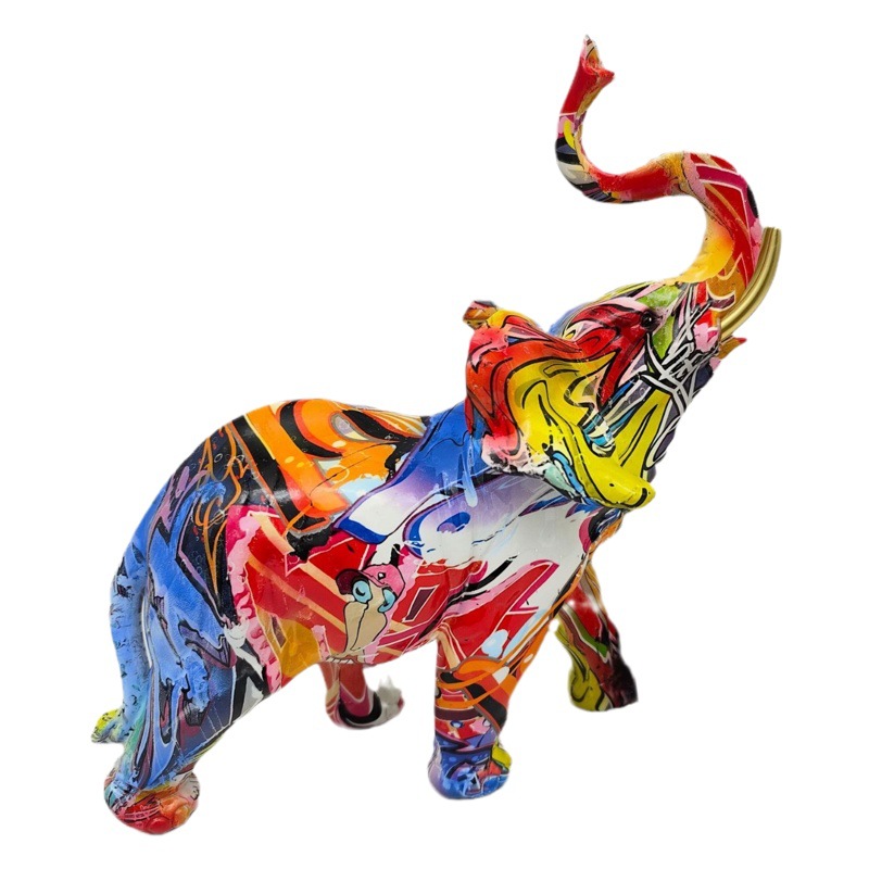 New Year Decoration Graffiti Elephant Home Light Luxury Cross-border Crafts Office Living Room Wine Cabinet Christmas Valentine's Day Gift