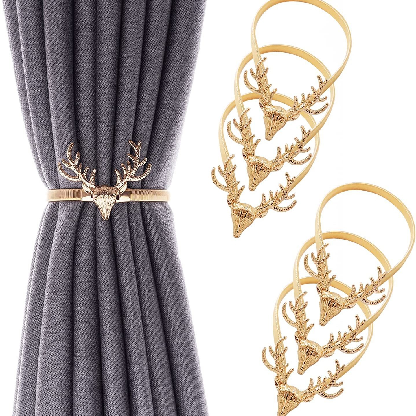 Foreign trade aluminum alloy fixed antler curtain buckle metal plating curtain accessories silver leaves curtain strap spot