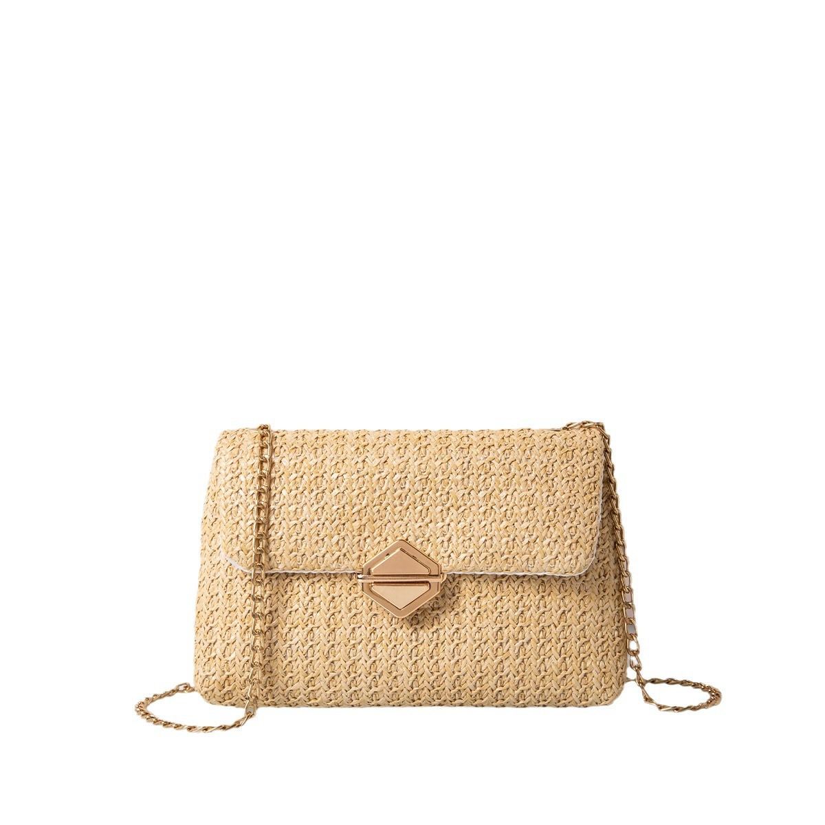 Picture of 2024 Summer New Fashion Women's Crossbody Bag Straw Women's Bag Diamond Lock Simple Chain Bag