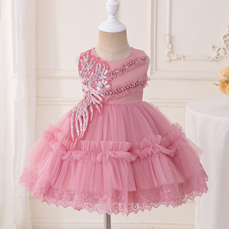 Cross Border Children's Dress Girl's Evening Dress Birthday Party Girl's dress Lace Wedding Dress Princess Dress