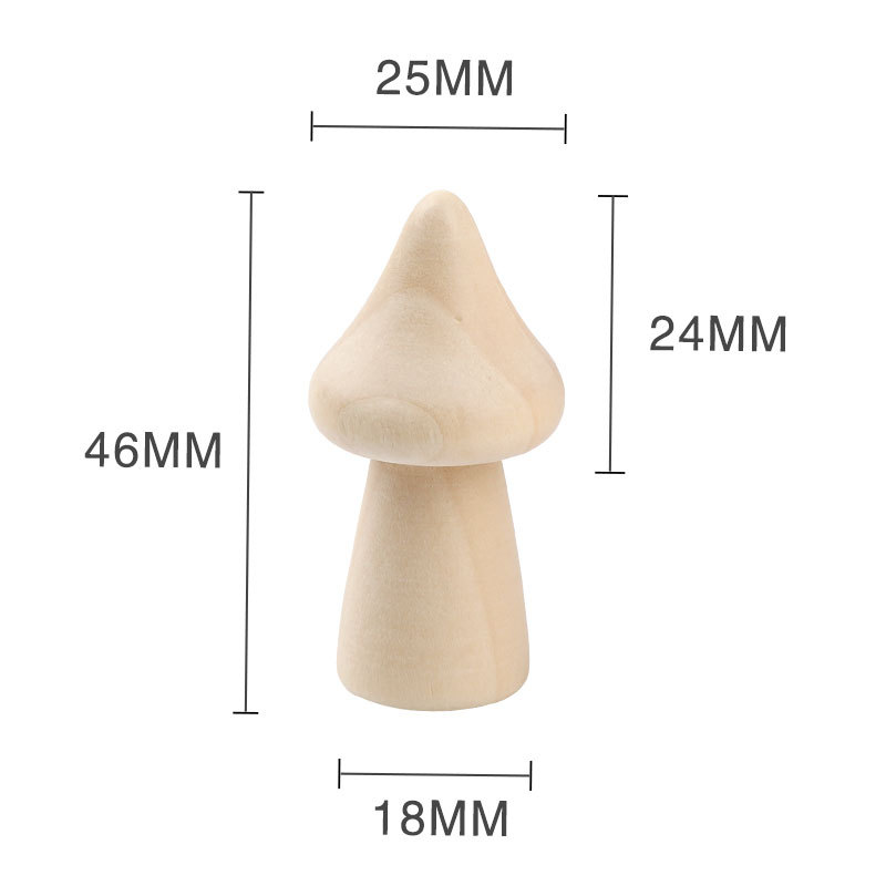 Picture of diy Creative Children's Painted Wooden Mushroom Original Wood Mushroom Mushroom Man Home Decoration Crafts Ornaments