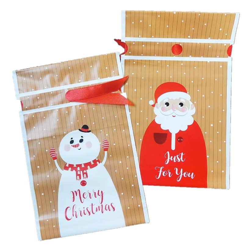 Christmas Nougat Packaging Bag Biscuit Bag Nougat Snowflake Crisp Drawstring Bag Bundle Pocket Candy Bag Gift Bag