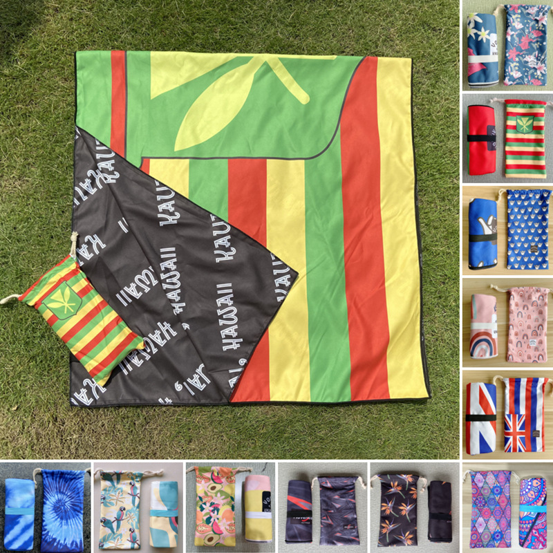 Picture of New Cross-Border Amazon European and American Double-Sided Velvet Quick-Drying Bath Towel Customizable Printed Towel Beach Swimming Beach Towel