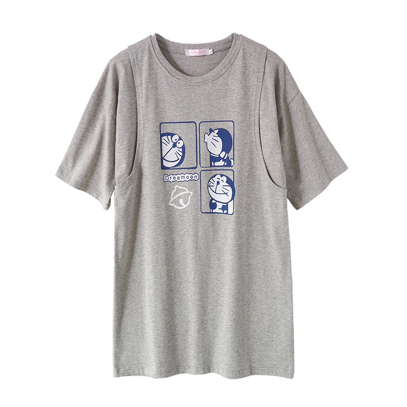 Picture of Maternity Clothing Nursing Clothes Summer Outer Wear Short-sleeved T-shirt Fashion Nursing Clothes Going Out Summer Casual Top Trendy Women