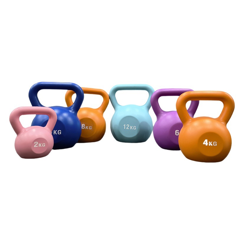 Cross-border Wholesale Color Squat Kettlebell Commercial Home Gym Training Equipment Kettle Dumbbell Cement Kettlebell