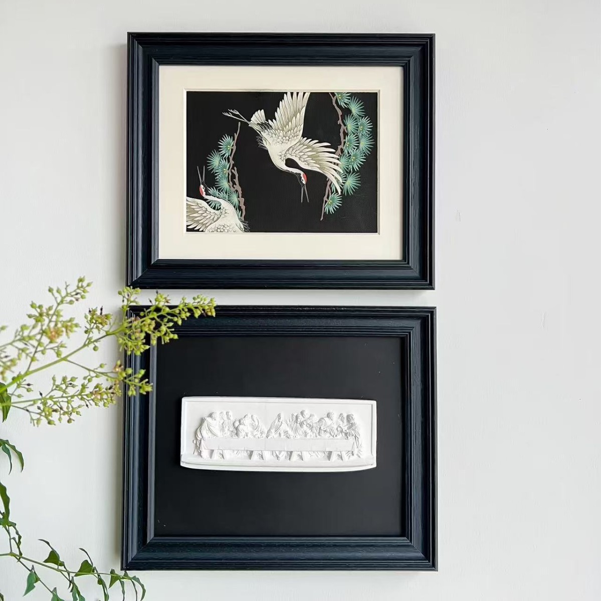 French Retro Photo Frame Black Cardboard Embossed Gypsum Frame Table a4 Middle Ancient Hanging Wall Mounted Decorative Painting