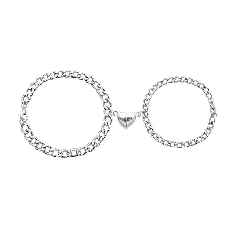 Picture of Europe and the United States cold wind Love bracelet personality magnet attraction bracelet do old a pair of magnet stone lovers hand ornaments women