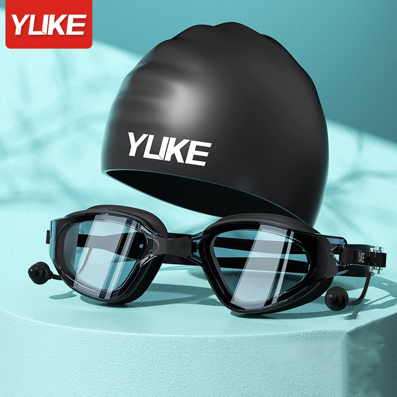 Picture of Swimming goggles HD anti-fog waterproof large frame swimming glasses men's and women's swimming cap swimming goggles suit diving swimming special equipment