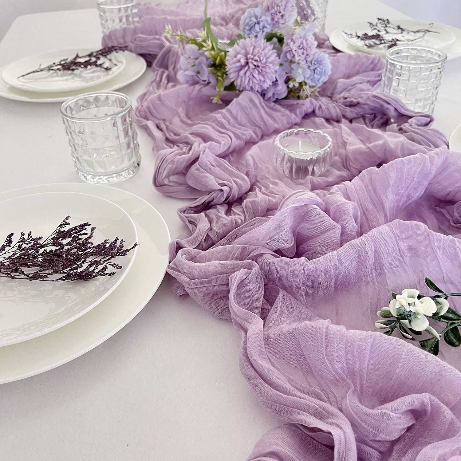 Picture of Wrinkle Cloth Table Flag Birthday Party Wrinkle Cloth Decorations Wedding Bari Twist Wrinkle