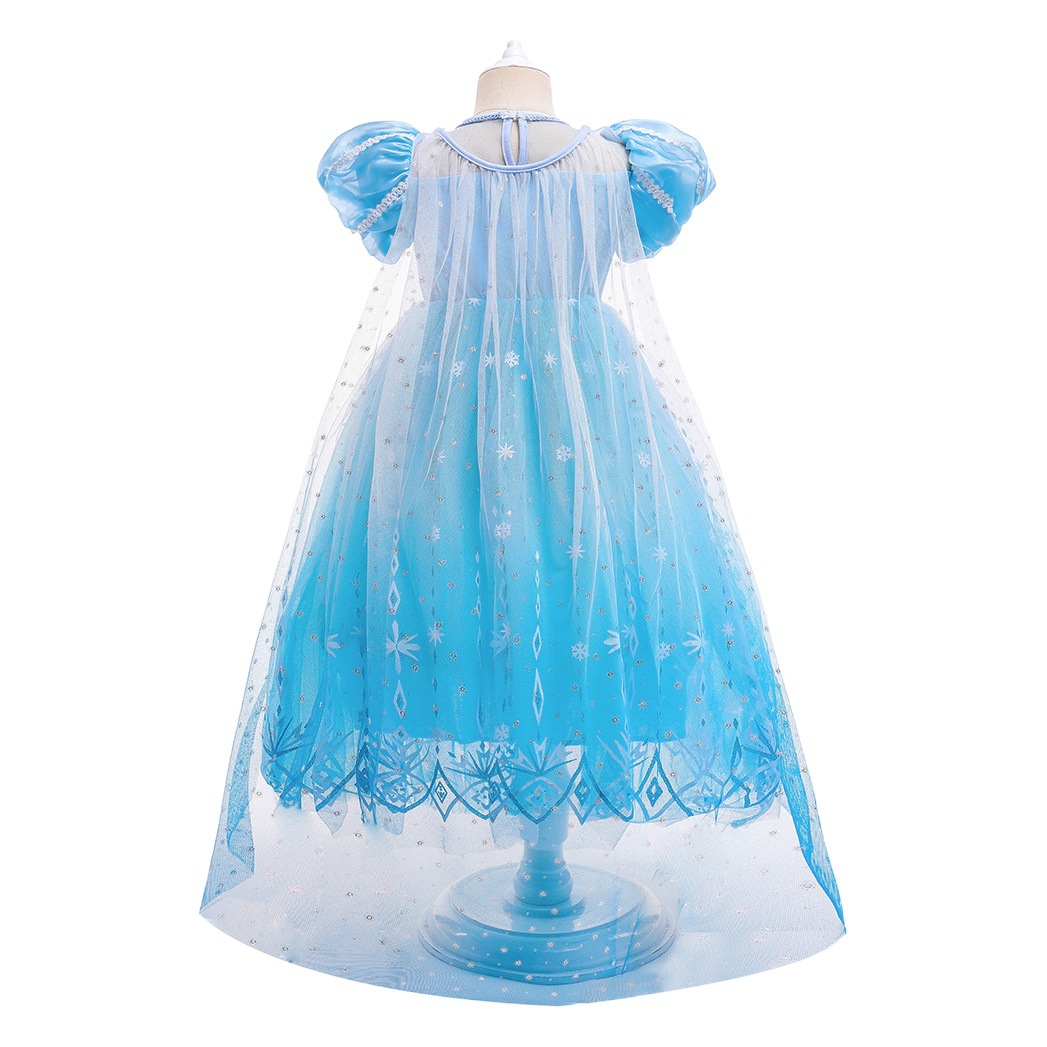 Cross-Border European and American New Frozen Elsa Children's Performance Dress Dress Girl Temperament Princess Dress