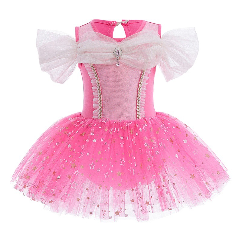 Dance clothes children's practice clothes summer girls' Chinese Dance short-sleeved ballet performance clothes Princess eluo pettiskirt