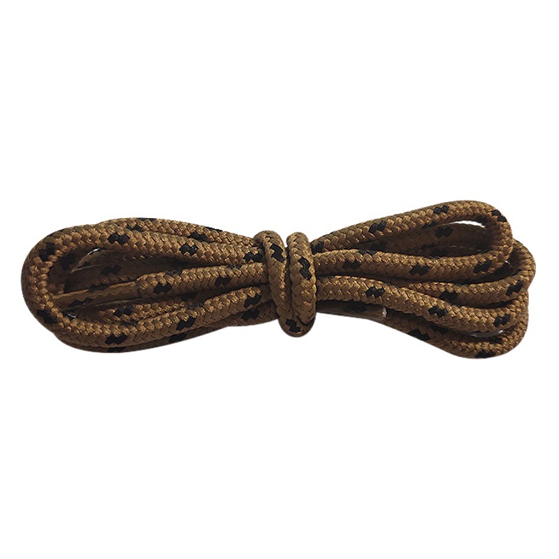 Oblique point round shoelaces rhubarb boots shoelaces workwear boots Martin boots striped two-color round thick shoelaces shoelaces manufacturers