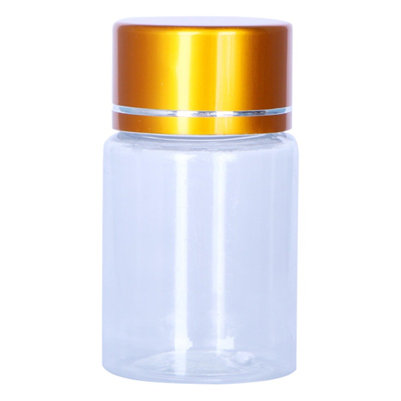 Spot supply 15-30ml G ml small bottles gold and silver lid transparent plastic bottles empty bottles bottled