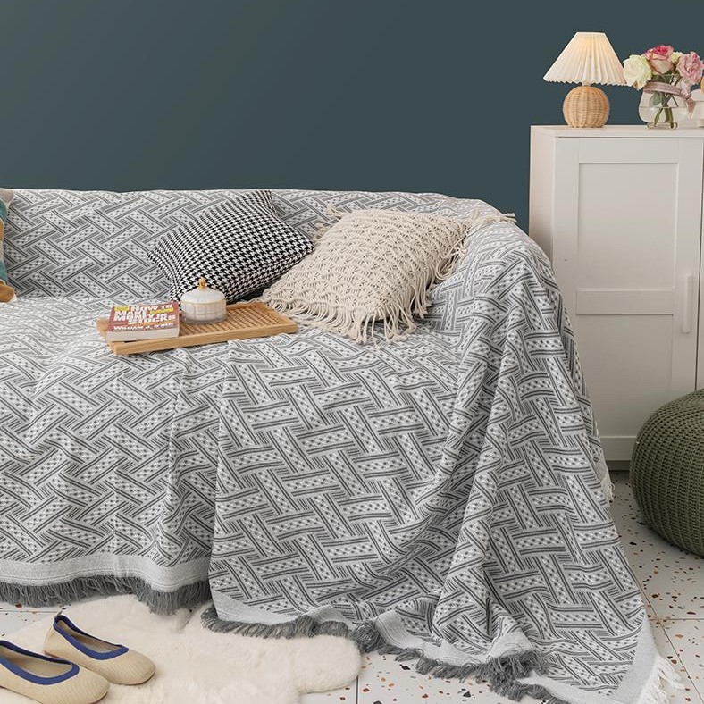 Picture of [Cross-border wholesale] Nordic pure color Four Seasons cotton blanket simple cushion ins style sofa Towel fashion lunch break blanket