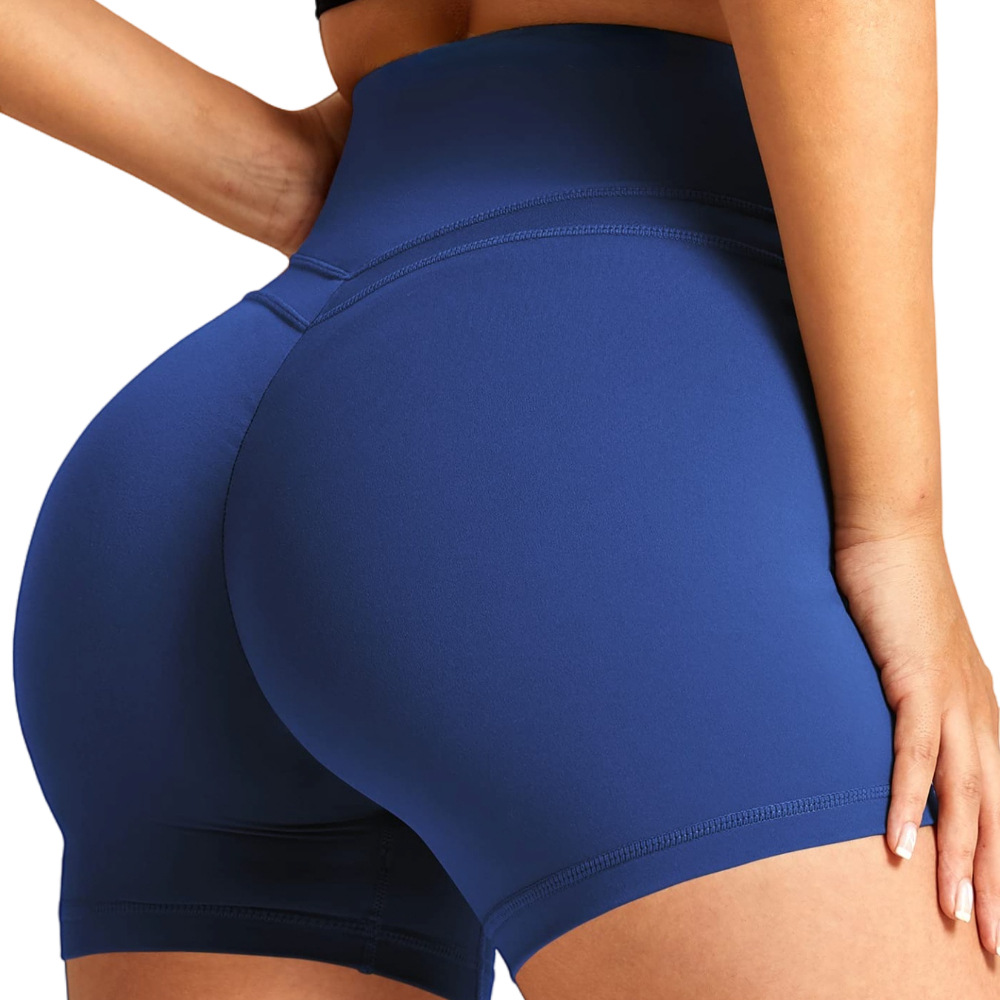 Picture of European and American cross-border seamless yoga shorts Peach Hip lifting high waist fitness pants tight running sports shorts for girls