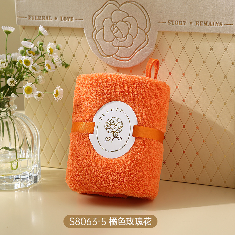 Picture of Hand gift towel can be hung hand gift towel coral fleece absorbent wedding gift wholesale