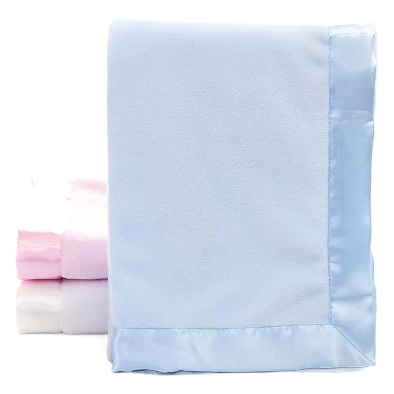 Polar Fleece Satin Silks and Satins Edge Blanket Baby Small Blanket Square Cover Blanket Cross-Border Foreign Trade Direct Purchase Wholesale Customization