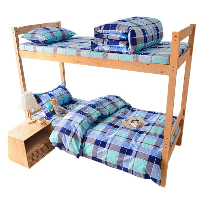 Student Three-Piece Fitted Sheet Set Pure Cotton Hospital Disaster Relief College Student Back-To-School Bedding Dormitory Bed Six-Piece Set