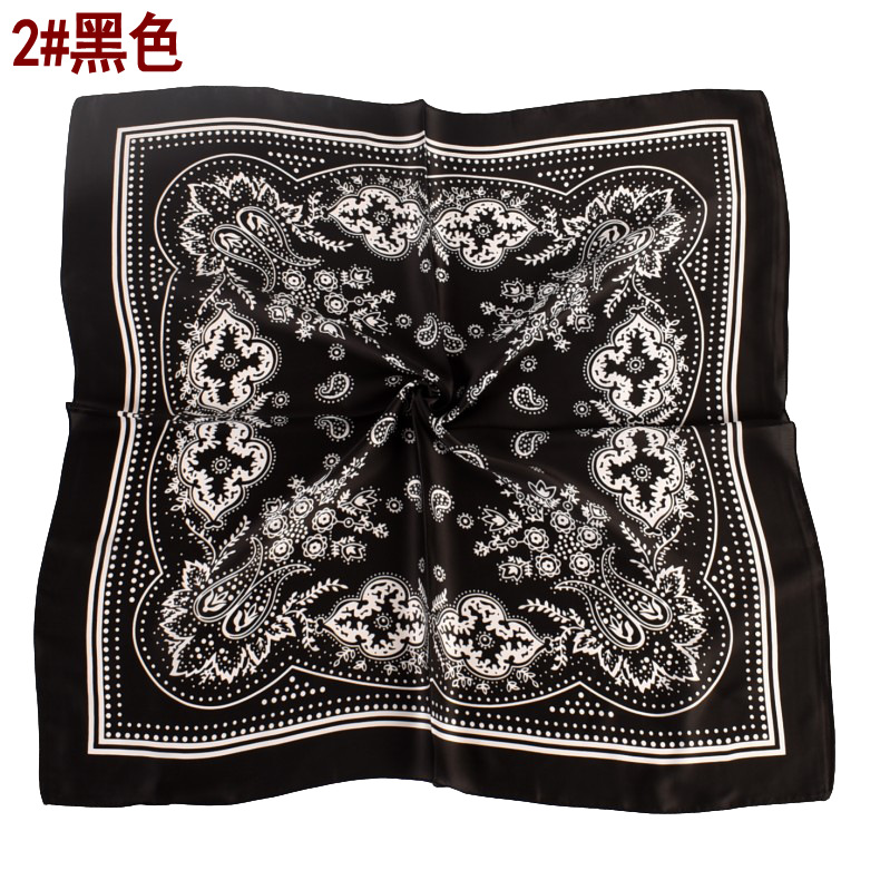 Picture of Europe and the United States hot sale vintage paisley small cashew flower 70*70 satin square scarf ladies small scarf wholesale