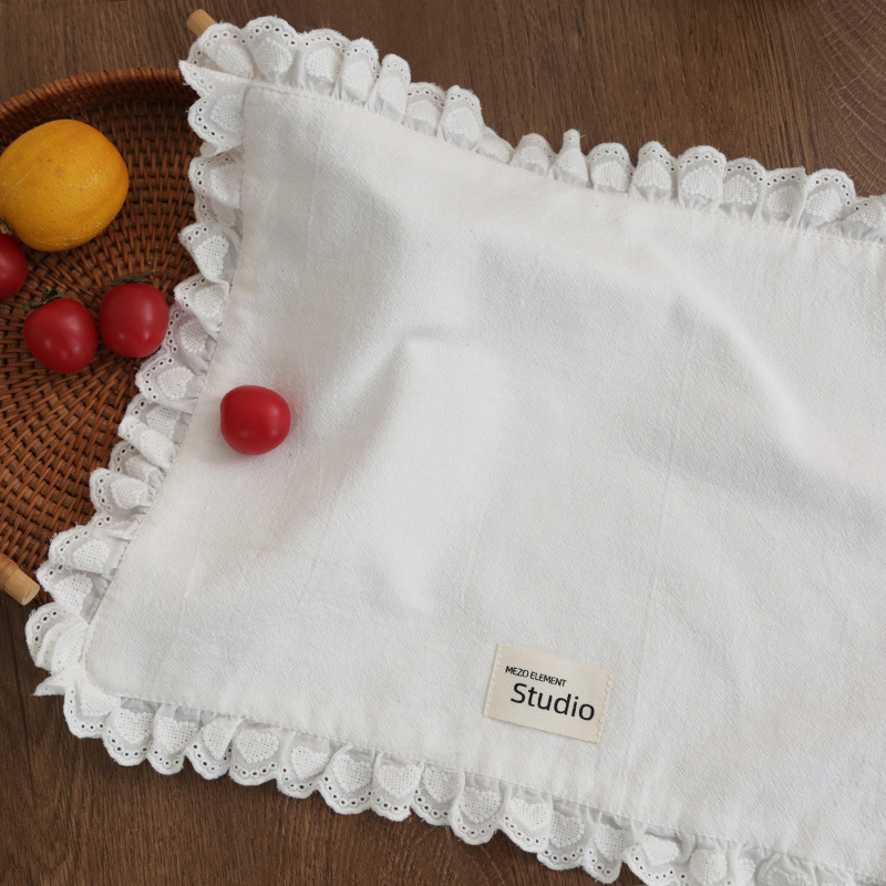 Korean-style Love Lace Small Napkin Ins-style Double-layer Placemat Multi-purpose Dust-proof Cover Cloth Photo Props Background Cloth
