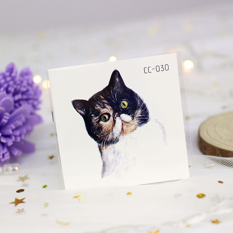 Picture of Cat and Dog Tattoo Stickers Waterproof Girls/Kidsren Cute Little Stickers Cartoon Animal Pet Tattoo Stickers
