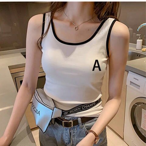 Summer Korean Style New Student Girl Cyber Celebrant Camisole Vest Women's Inner Wear Outer Wear Tight Base Shirt Sleeveless Top