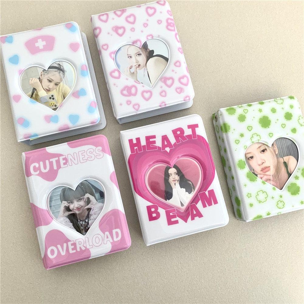 Small fresh four-leaf clover love milk pattern 3 inch Polaroid mini photo album Star chasing love bean album small card storage