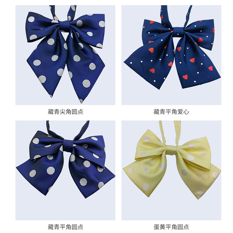 Picture of JK Fresh Japanese Style Knot-free Bow Tie Women's Bow Pointed Dot Pattern Shirt Collar Flower Academy Style Decoration