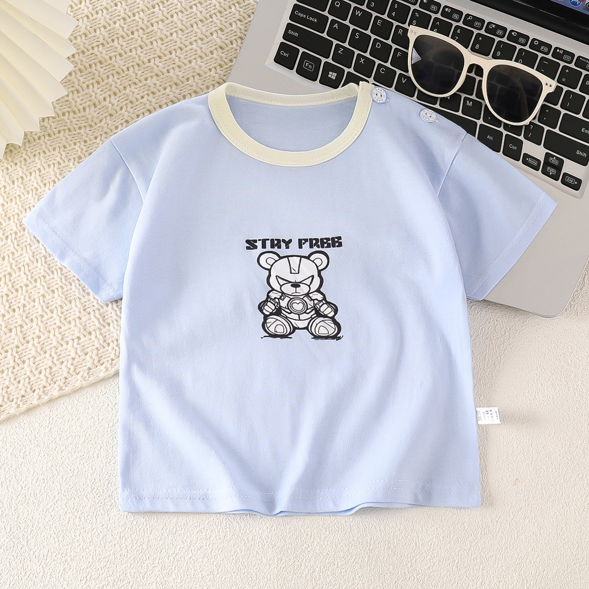 Picture of Children's Short-sleeved T-shirt Cotton New Children's Summer Baby Clothes Boys' Thin Girls' Top Summer Children's Clothing