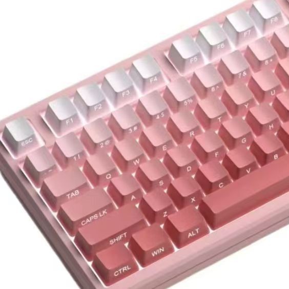 Picture of Wholesale factory height side engraved transparent keycap PBT two-color gradient large full set of sublimation personality keyboard cap