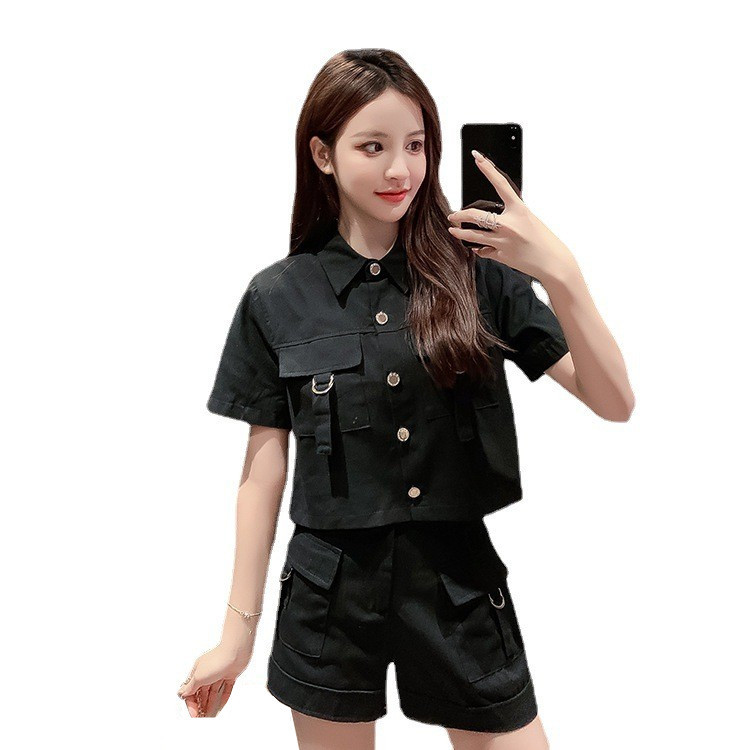 Picture of Work Style Suit Slimming Look 2025 Summer Cross-Border New Short-Sleeved Jacket Wide-Leg Shorts Women's Two-Piece Set