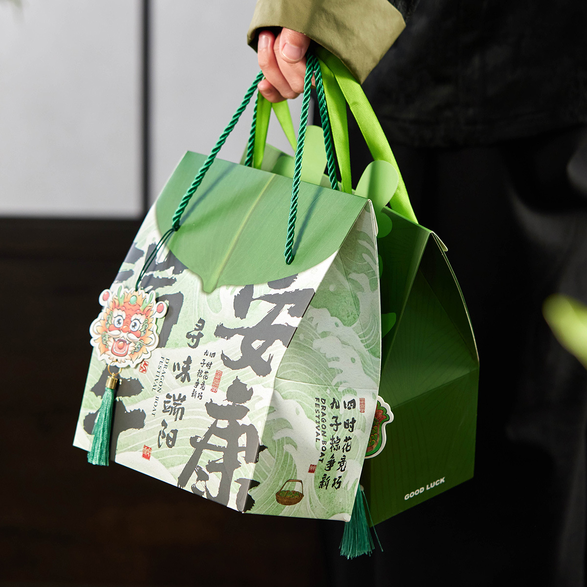 Hand-Painted Tote Bag, Mung Bean Cake Box, Souvenir Calligraphy Empty Box, Dragon Boat Festival Zongzi Duck Egg Zongzi Box, Dragon Boat Festival Limited Edition