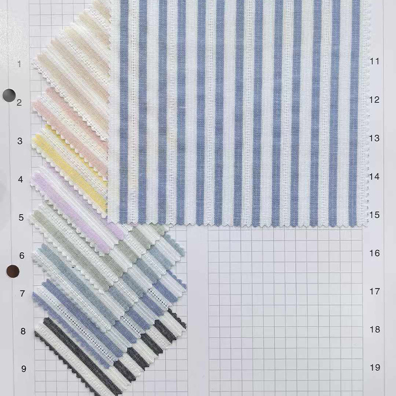 Xiaojun textile new Chinese fabric cotton gauze striped jacquard fabric shirt dress children's clothing lift