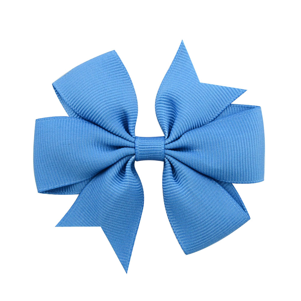 Picture of 53 Colors Amazon Hot Selling Six-Ear Pure Color Ribbed Fishtail Bow Hairpin Hair Accessories Kidsren's Headwear 564