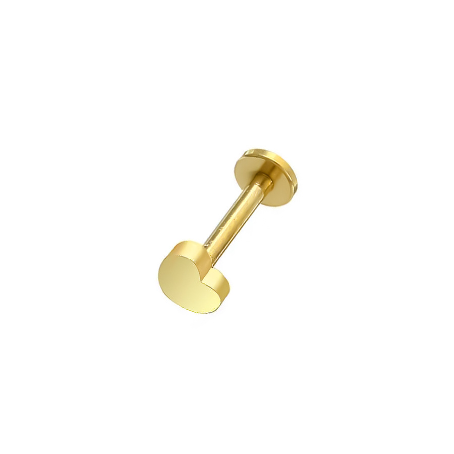 Picture of 2024 new 100% 316L stainless steel hollow moon star geometric figure lip nail ear bone nail 18K gold plated