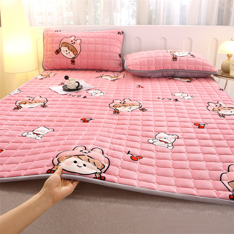 Picture of Milk velvet mattress cushion single student dormitory mattress cushion blanket winter plus velvet mattress double wholesale